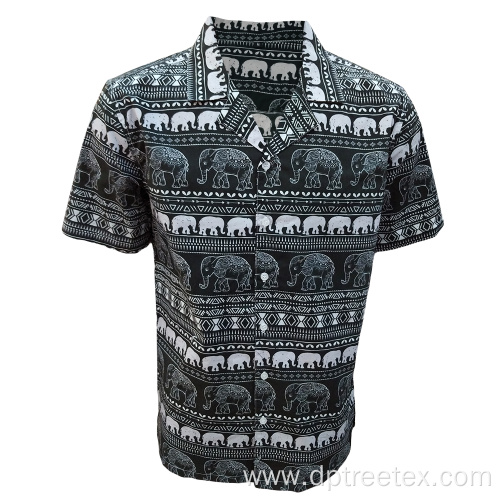 Custom Printed Cotton Men's Beach Hawaiian Shirt